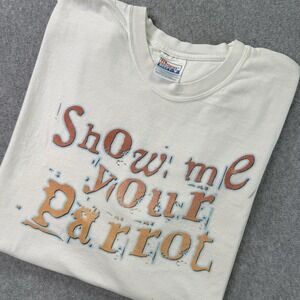 Vintage Captain Morgan Parrot Bay "Show Me Your Parrot" T-Shirt Hanes Beefy-T XL